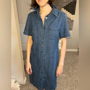 Karen Scott Vintage Jean Button-Up Dress- Size PM